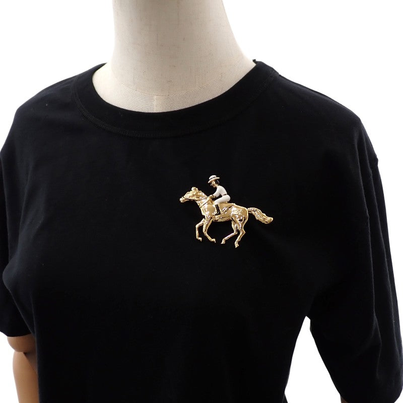 CHANEL Coco Mark Horse & Jockey Horse Motif G26C Engraved Brooch Metal Gold Women's