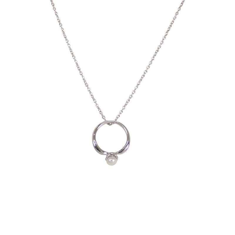 タサキ TASAKI リングモチーフ ネックレス K18ホワイトゴールド レディース【中古】【Aランク】