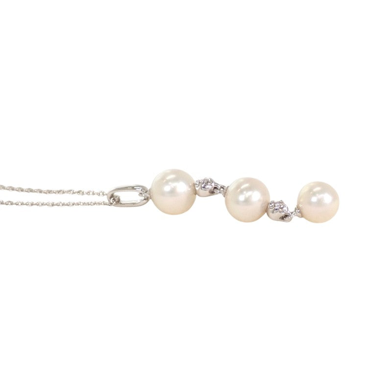 タサキ TASAKI アコヤパール 3連 ネックレス K18ホワイトゴールド