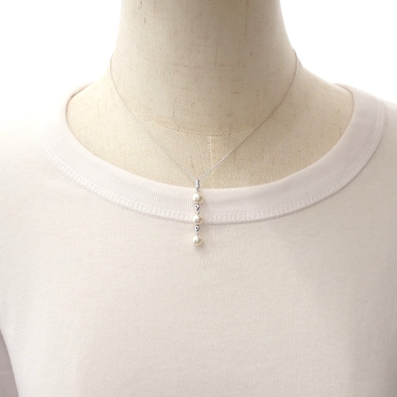 タサキ TASAKI アコヤパール 3連 ネックレス K18ホワイトゴールド