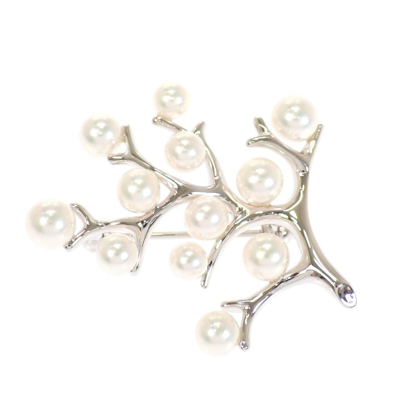 MIKIMOTO Happiness Tree PB-357S Brooch Silver 925 Akoya Pearl Silver Women's [Used] [A Rank]