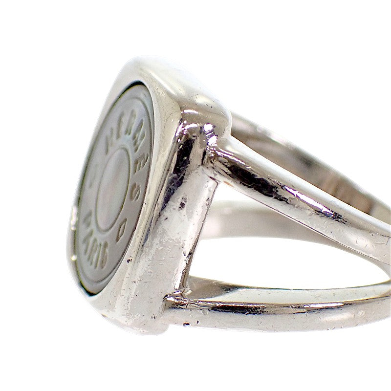 Hermès HERMES Colisée Sellier Ring, Size 10, Metal, Silver, Women's [Used] [AB Rank]