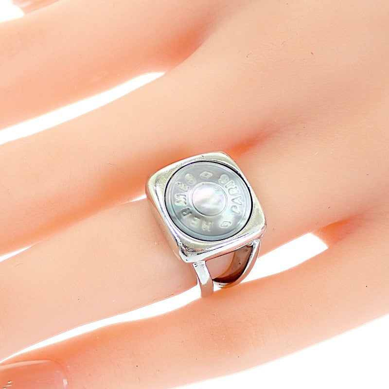 Hermès HERMES Colisée Sellier Ring, Size 10, Metal, Silver, Women's [Used] [AB Rank]