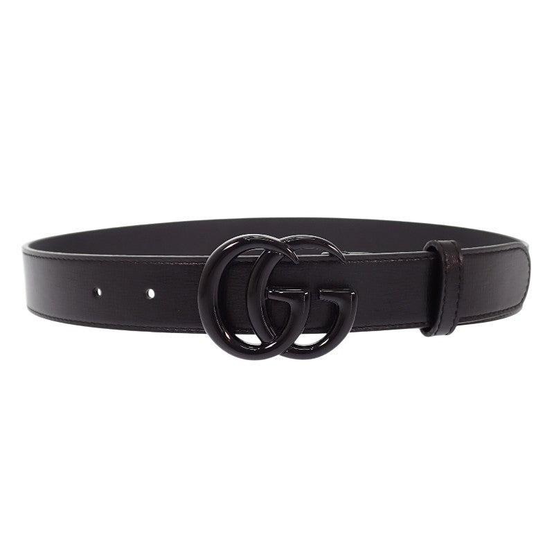 グッチ GUCCI GGマーモント スリム モノクローム 75 414516_18YXV_1000 ベルト レザー ブラック メンズ【中古】【Aランク】
