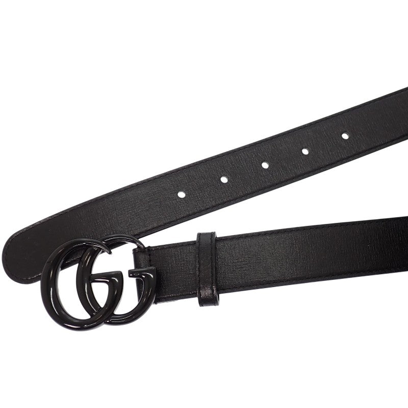 グッチ GUCCI GGマーモント スリム モノクローム 75 414516_18YXV_1000 ベルト レザー ブラック メンズ【中古】【Aランク】 グッチ GUCCI GGマーモント スリム モノクローム 75 414516_18YXV_1000
