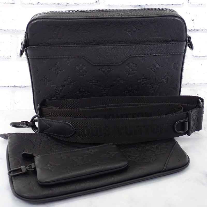 ルイヴィトン LOUIS VUITTON トリオ メッセンジャー M46602 ショルダーバッグ モノグラム・シャドウ ブラック メンズ【中古】【ABランク】