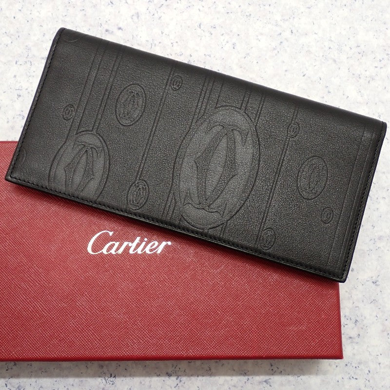 カルティエ CARTIER パシャ ドゥ マトリックス L3001212 長財布 カーフ ブラック メンズ【中古】【Aランク】