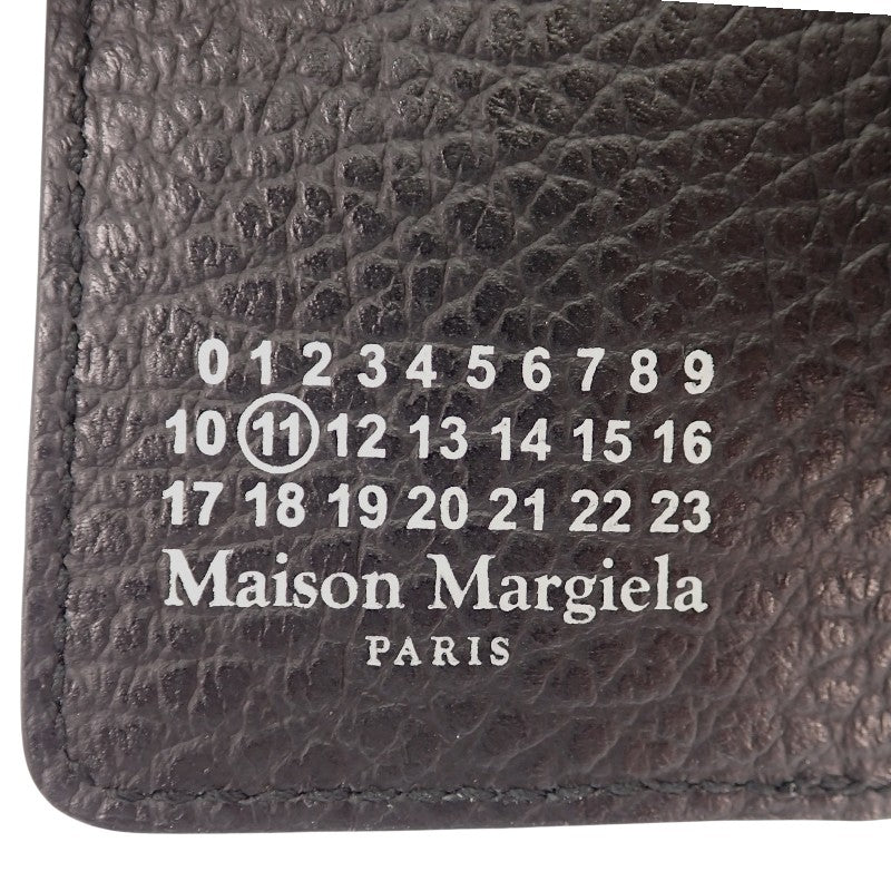 メゾンマルジェラ MAISON MARGIELA 4ステッチ 三つ折り ウォレット S36UI0416P4455T8013 三つ折り財布 グレインレザー 牛革 ブラック レディース メンズ ユニセックス【中古】【Aランク】