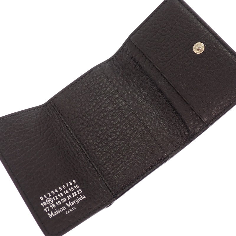 メゾンマルジェラ MAISON MARGIELA 4ステッチ 三つ折り ウォレット S36UI0416P4455T8013 三つ折り財布 グレインレザー 牛革 ブラック レディース メンズ ユニセックス【中古】【Aランク】