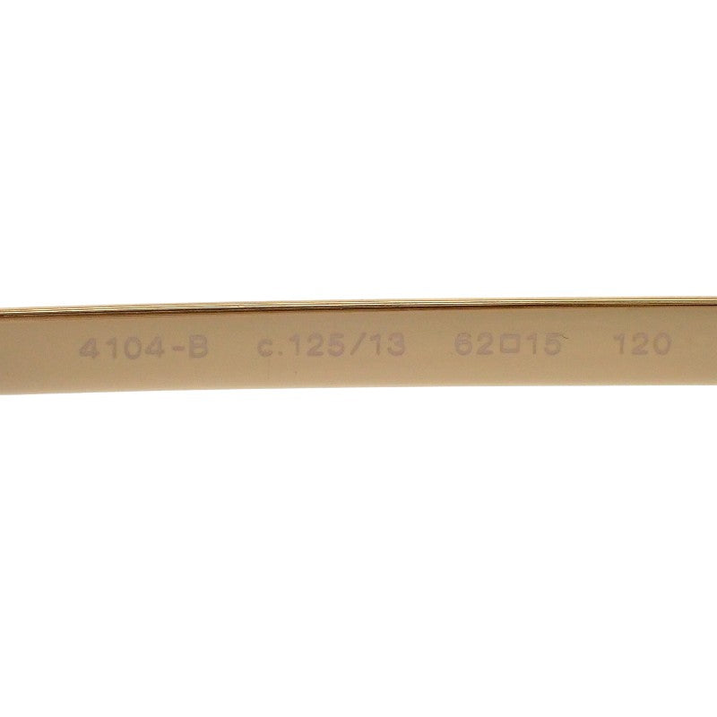 CHANEL Half-Rimless Coco Mark Eyewear 4104-B Sunglasses GP Rhinestone Gold Brown 62□15 120 Women's [Used] [AB Rank]