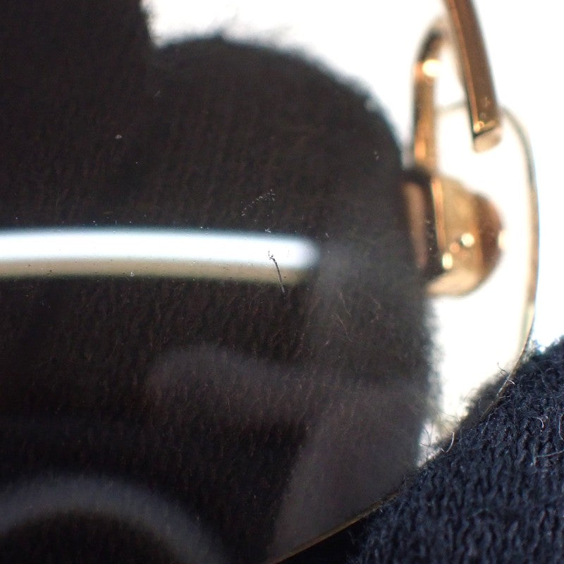 CHANEL Half-Rimless Coco Mark Eyewear 4104-B Sunglasses GP Rhinestone Gold Brown 62□15 120 Women's [Used] [AB Rank]