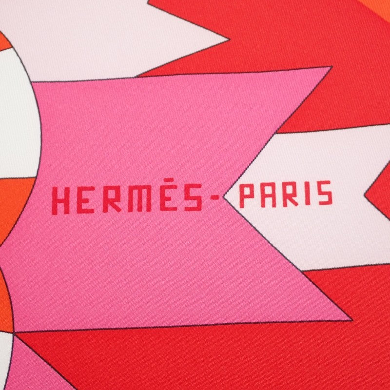 エルメス HERMES カレ90 cheval・de・fete スカーフ シルク レッド系