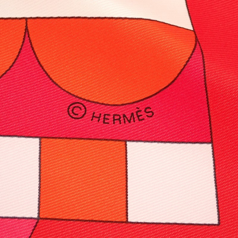 エルメス HERMES カレ90 cheval・de・fete スカーフ シルク レッド系