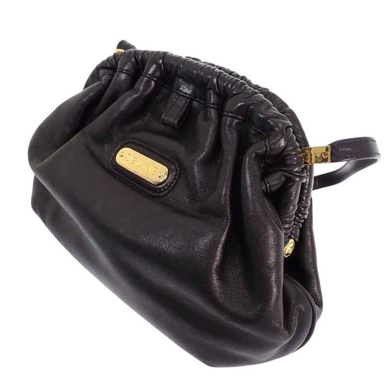 Celine CELINE Clasp Shoulder Bag Old Vintage Shoulder Bag Leather Black Gold Hardware Women's [Used] [AB Rank]