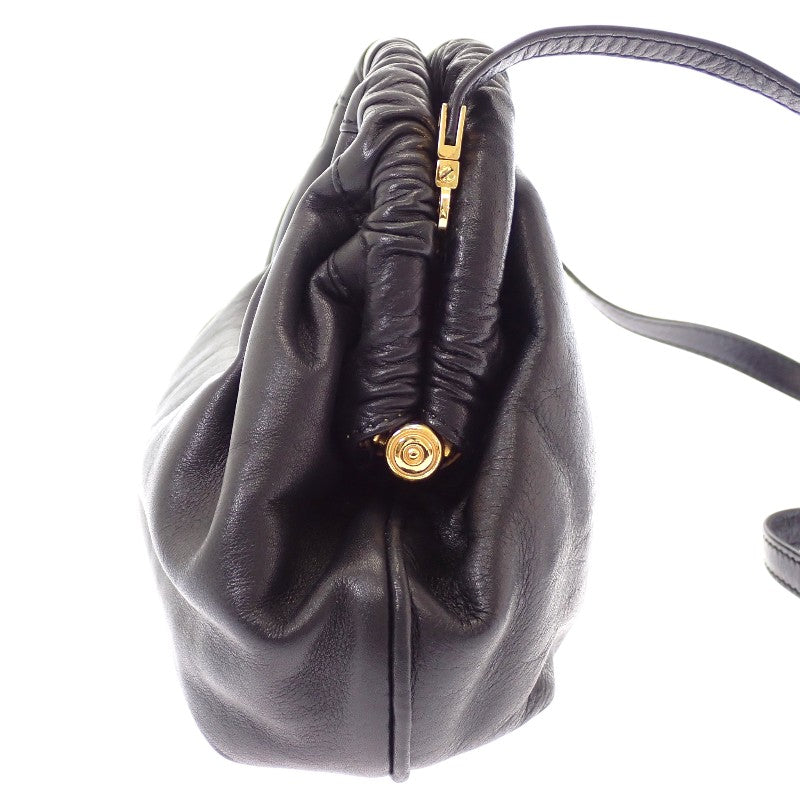 Celine CELINE Clasp Shoulder Bag Old Vintage Shoulder Bag Leather Black Gold Hardware Women's [Used] [AB Rank]