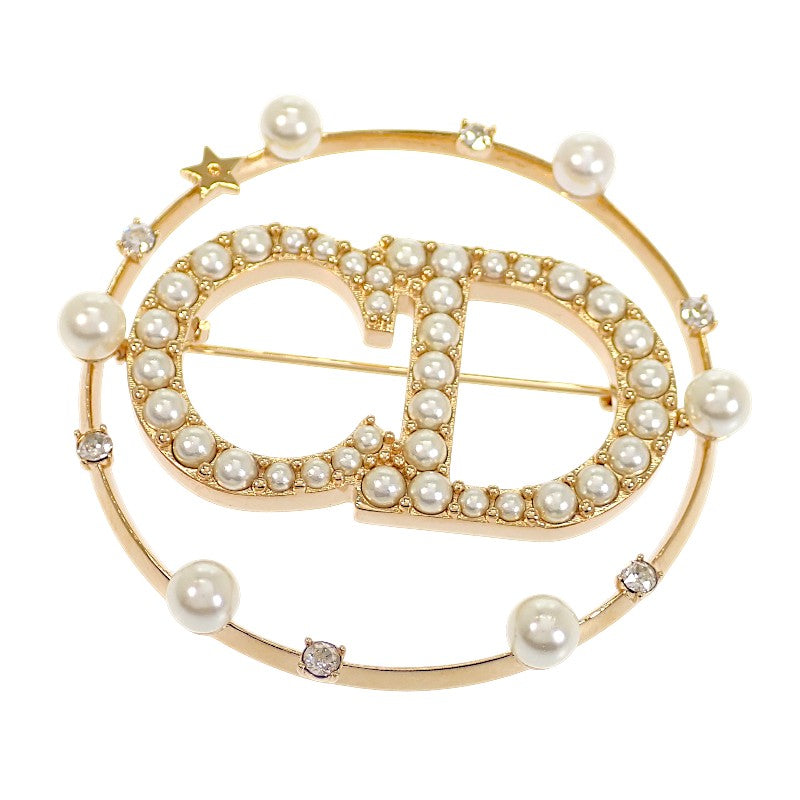 ディオール Dior clair D Lune V0412CDLRS_D301 ブローチ メタル レジンパール ゴールド レディース【中古】【Aランク】