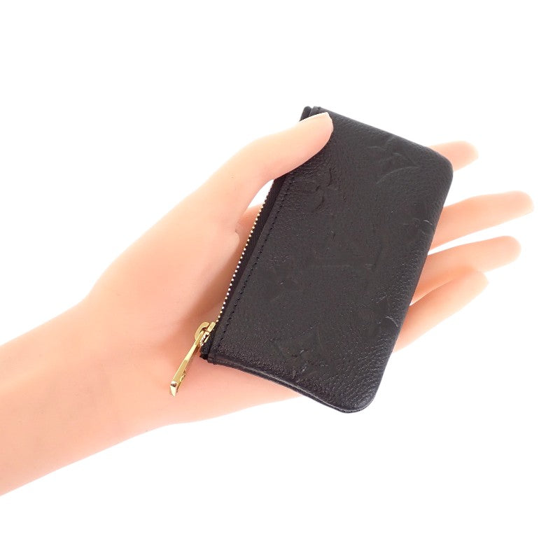 ルイヴィトン LOUIS VUITTON カード＆キーケース ポシェット・クレ M28796 キーケース モノグラムアンプラント ブラック ゴールド金具 レディース メンズ【中古】【Sランク】