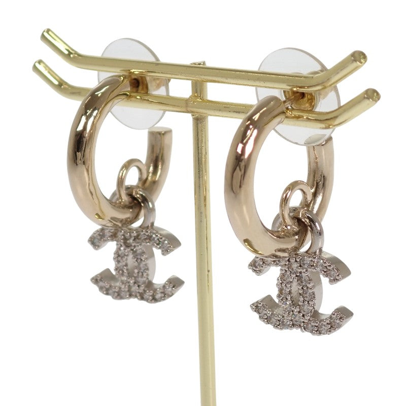 CHANEL Coco Mark Hoop Earrings AB8289_B07979_NH917 Metal Gold Silver Women's [Used] [AB Rank]