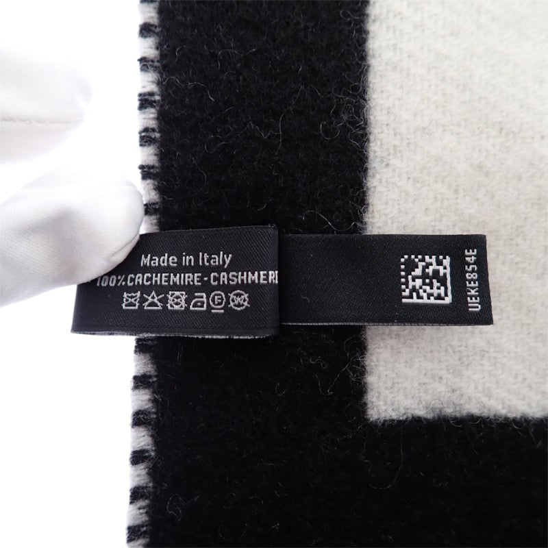 シャネル CHANEL ココマーク カシミヤスカーフ AAB837-B23679-U8050 マフラー カシミヤ ブラック ホワイト レディース【中古】【Aランク】