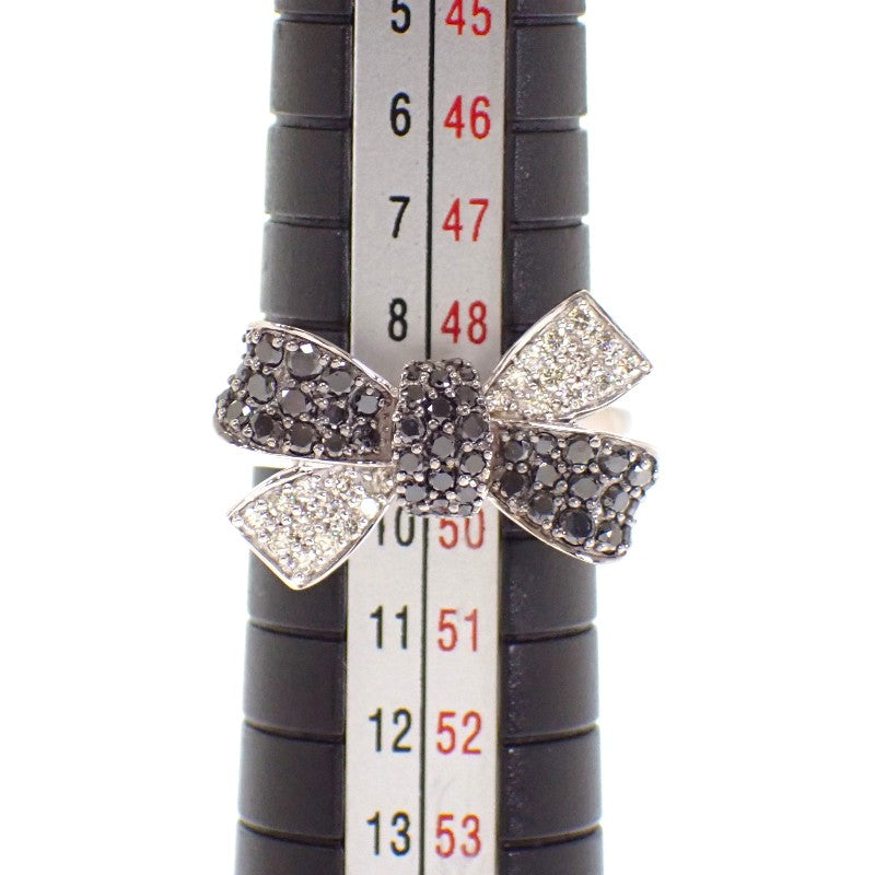リボン 9号 リング K18ホワイトゴールド ダイヤモンド レディース【中古】【Aランク】