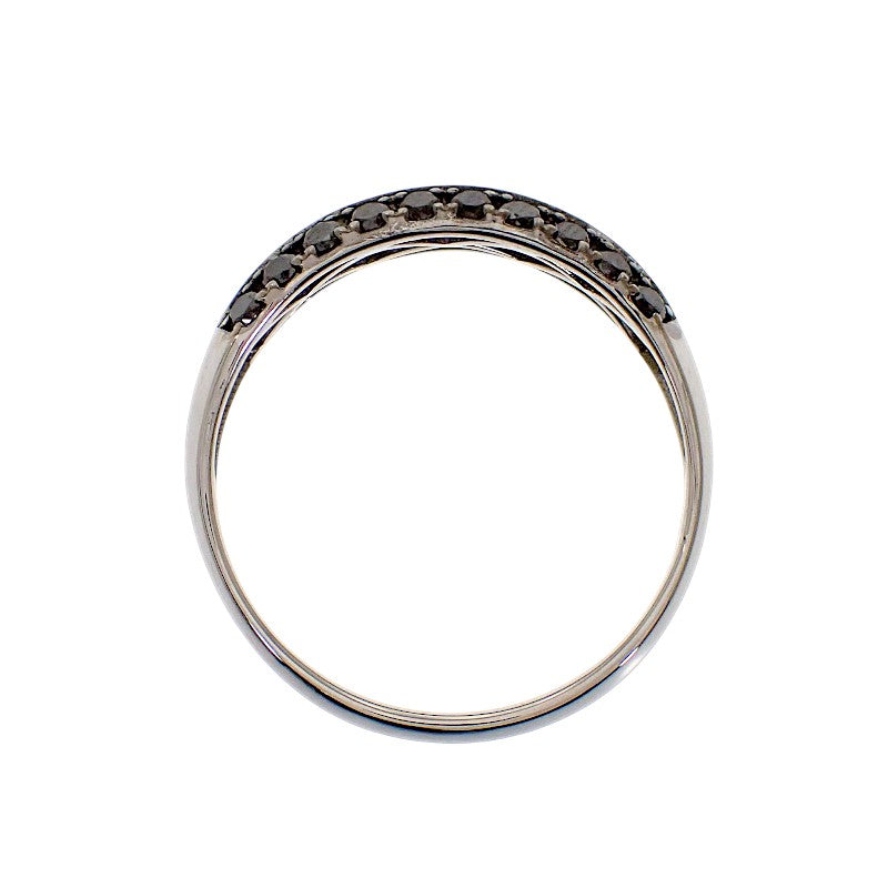 Design Jewelry 25 Ring K18 White Gold Diamond Black Diamond Men's [Used] [A Rank]