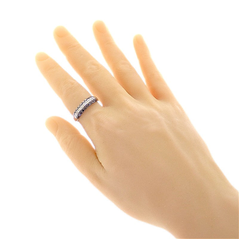 Design Jewelry 25 Ring K18 White Gold Diamond Black Diamond Men's [Used] [A Rank]