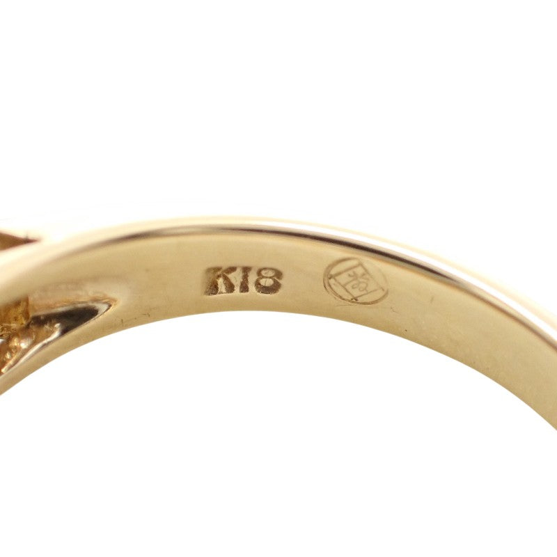 Designer Jewelry Half Pave Ring, Size 12, K18 Yellow Gold Diamond Women's