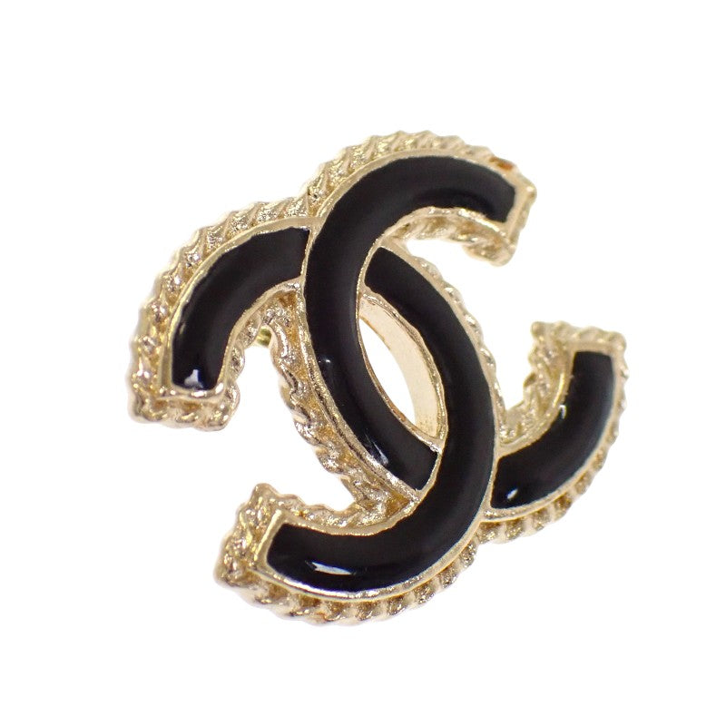 Chanel Coco Mark ABC528_B16134 Earrings Metal Gold Black Women's [Used] [A Rank]