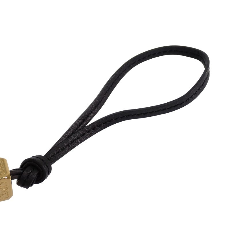 ロエベ LOEWE オウルチャーム フクロウチャーム C880232X04 バッグチャーム フェルト レザー ブラック グレー ゴールド金具 レディース【中古】【ABランク】