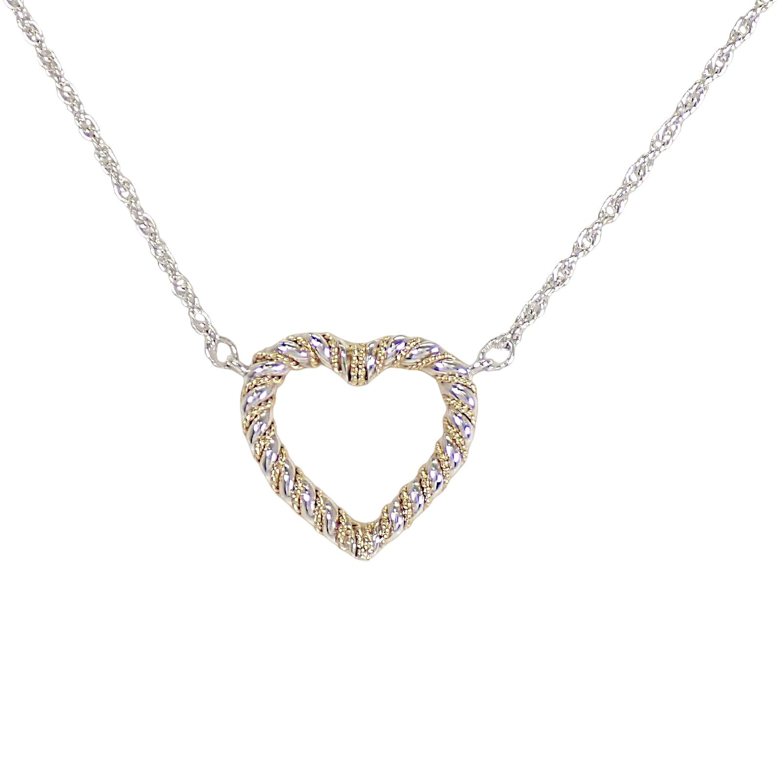 ティファニー TIFFANY&Co. ツイストハート ペンダント ネックレス K18イエローゴールド シルバー925 レディース メンズ ユニセックス【中古】【Aランク】