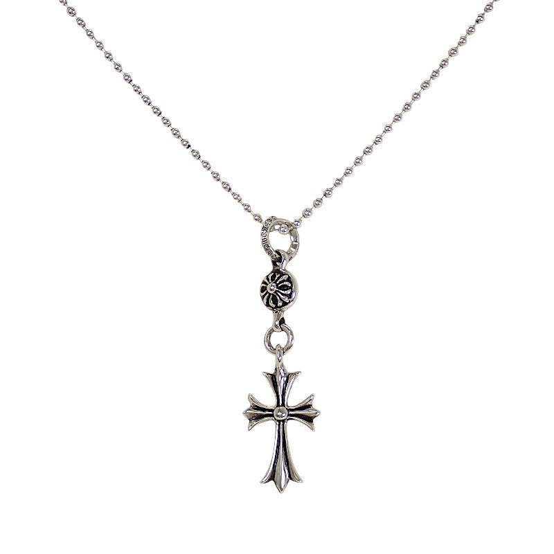 クロムハーツ CHROME HEARTS 1ボール タイニ―CHクロス チャーム 2352-304-0010-9100 ネックレス シルバー925 メンズ ユニセックス【中古】【ABランク】