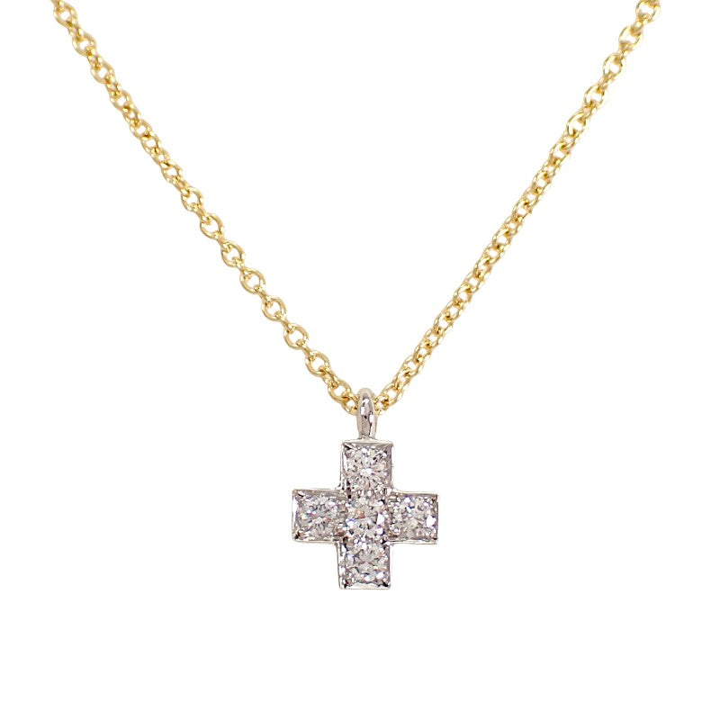 ティファニー TIFFANY&Co. クルーシフォーム ネックレス Pt950プラチナ K18イエローゴールド シルバー ゴールド レディース メンズ【中古】【Aランク】