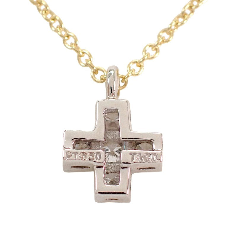 TIFFANY&Co. Crucifix Necklace Pt950 Platinum K18 Yellow Gold Silver Gold Women's Men's [Used] [A Rank]