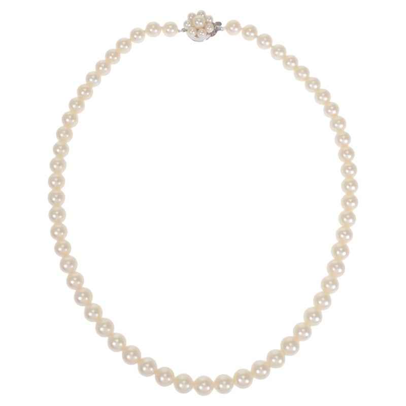 タサキ TASAKI アコヤ パールネックレス ネックレス アコヤ真珠 K14ホワイトゴールド ホワイト レディース【中古】【Aランク】