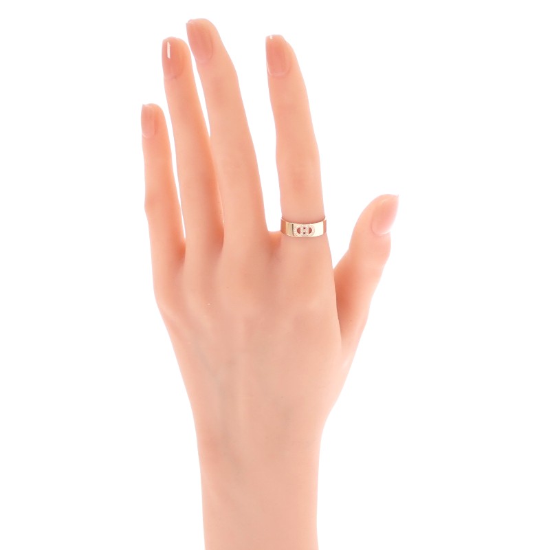 HERMES H Curiosite PM #13 Ring K18 Pink Gold Diamond Women's [Used] [A Rank]
