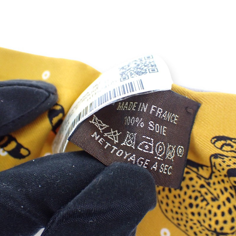エルメス HERMES ツイリー GUEPARDS BANDANA H064179S_03 スカーフ シルク グリペール×ルージュアッシュ イエロー レディース【中古】【Aランク】