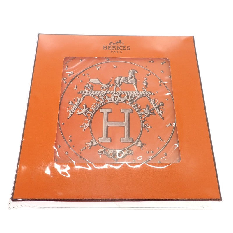Hermes Carre 90 VIF ARGENT Scarf Silk Orange Women's [Used] [AB Rank]