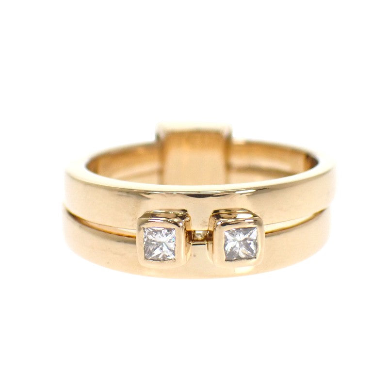 エルメス HERMES ヘラクレス ２連 ヴィンテージ 10号 リング K18ゴールド ダイヤモンド #50 レディース【中古】【Aランク】