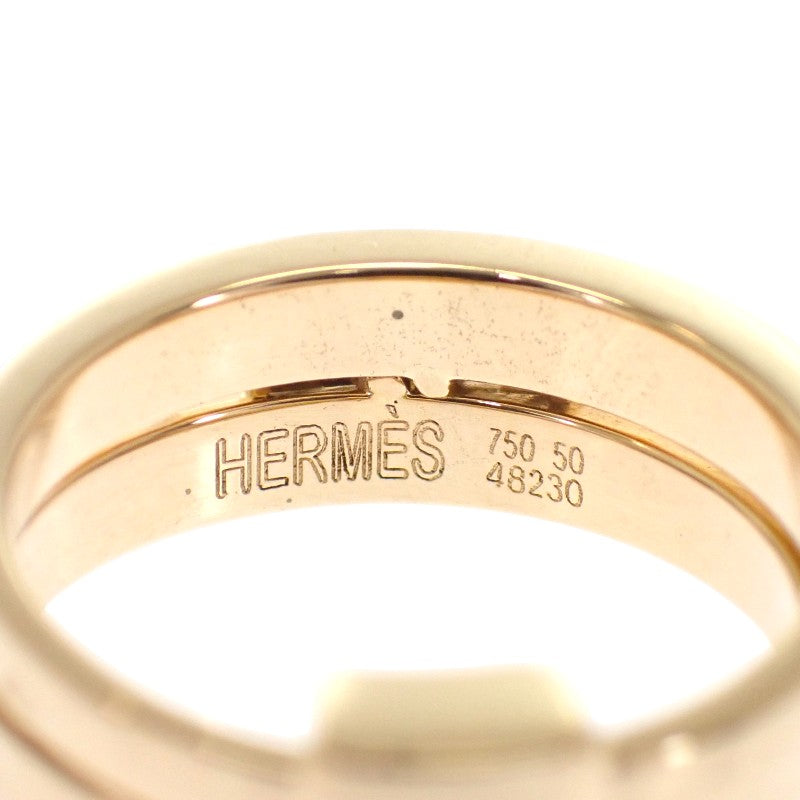 エルメス HERMES ヘラクレス ２連 ヴィンテージ 10号 リング K18ゴールド ダイヤモンド #50 レディース【中古】【Aランク】