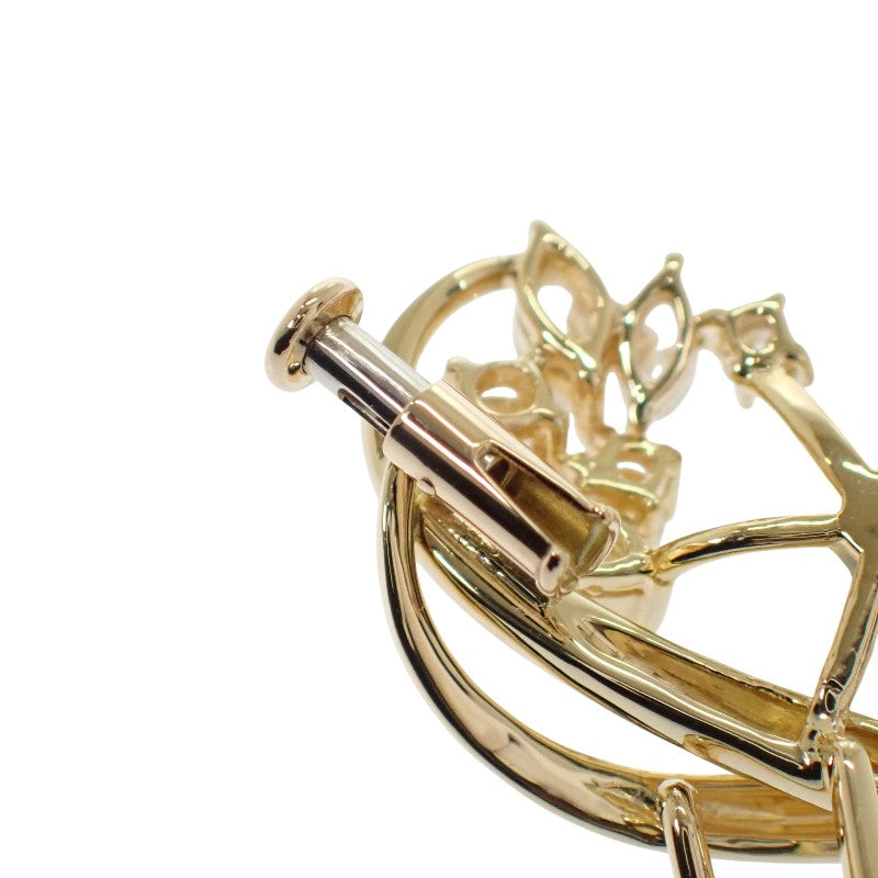 ミキモト MIKIMOTO パール ブローチ K18イエローゴールド 白蝶真珠 ダイヤモンド レディース【中古】【Aランク】