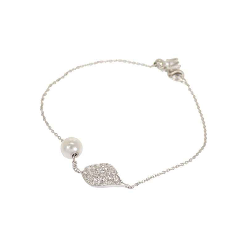 ミキモト MIKIMOTO レ・ペタルプラスヴァンドーム Les Pétales Place Vendôme PD-264U ブレスレット K18ホワイトゴールド パール ダイヤモンド レディース【中古】【Aランク】