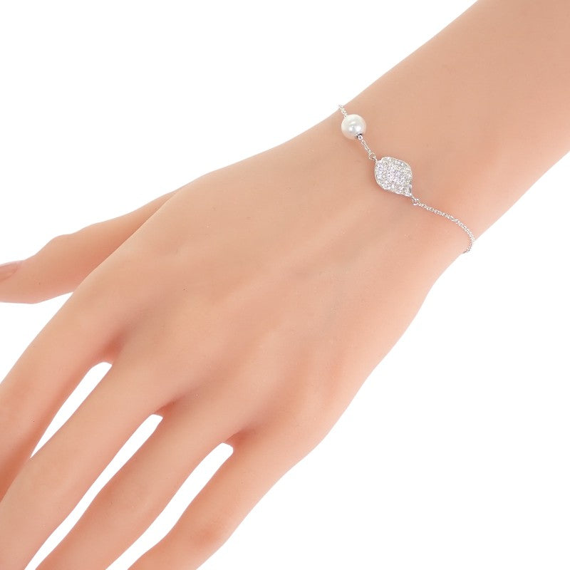 ミキモト MIKIMOTO レ・ペタルプラスヴァンドーム Les Pétales Place Vendôme PD-264U ブレスレット K18ホワイトゴールド パール ダイヤモンド レディース【中古】【Aランク】