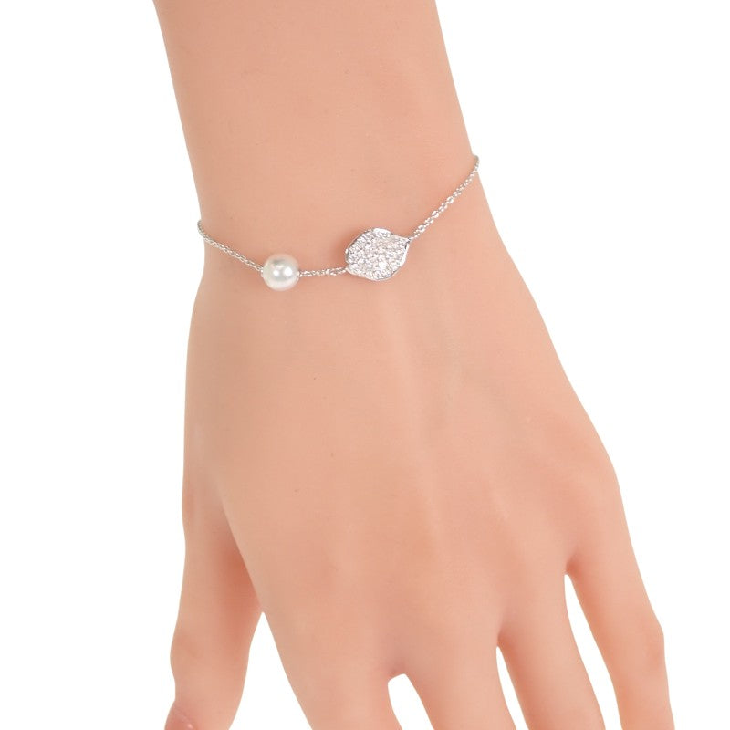 ミキモト MIKIMOTO レ・ペタルプラスヴァンドーム Les Pétales Place Vendôme PD-264U ブレスレット K18ホワイトゴールド パール ダイヤモンド レディース【中古】【Aランク】