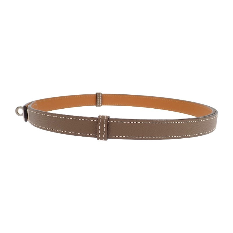 エルメス HERMES ケリー18 ベルト ヴォーエプソン ベージュ エトゥープ シルバー金具 レディース【中古】【Aランク】