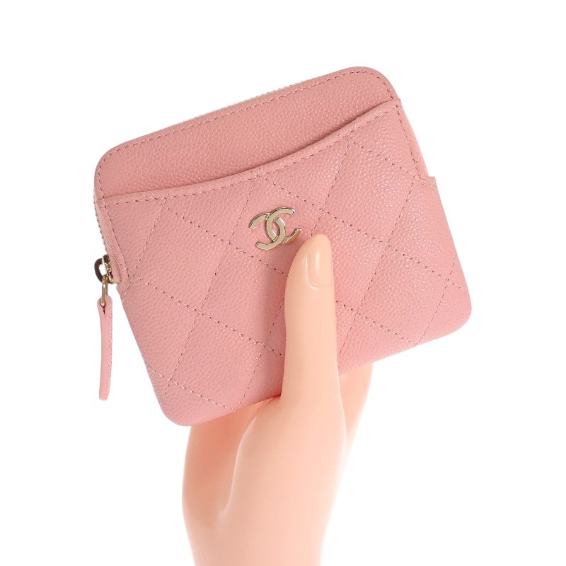 シャネル CHANEL クラシックジップ AP2061_B10583_U2360 コインケース キャビアスキン ピンク ゴールド金具 レディース【中古】【Aランク】