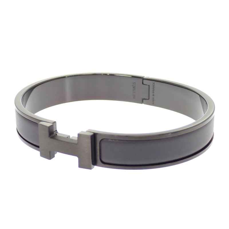 エルメス HERMES ブレスレット クリックHH H703203FK01_T5 バングル エナメル レザー ソーブラック メンズ レディース【中古】【Aランク】