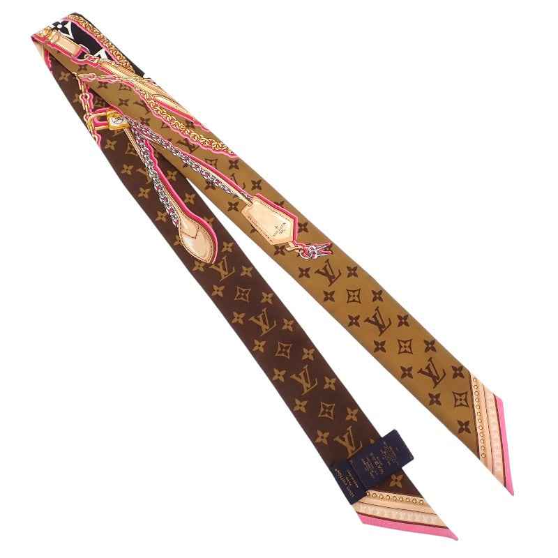 ルイヴィトン LOUIS VUITTON バンドーBB・アルティメット M76676 スカーフ シルク ブラック ホワイト ブラウン レディース【中古】【Aランク】