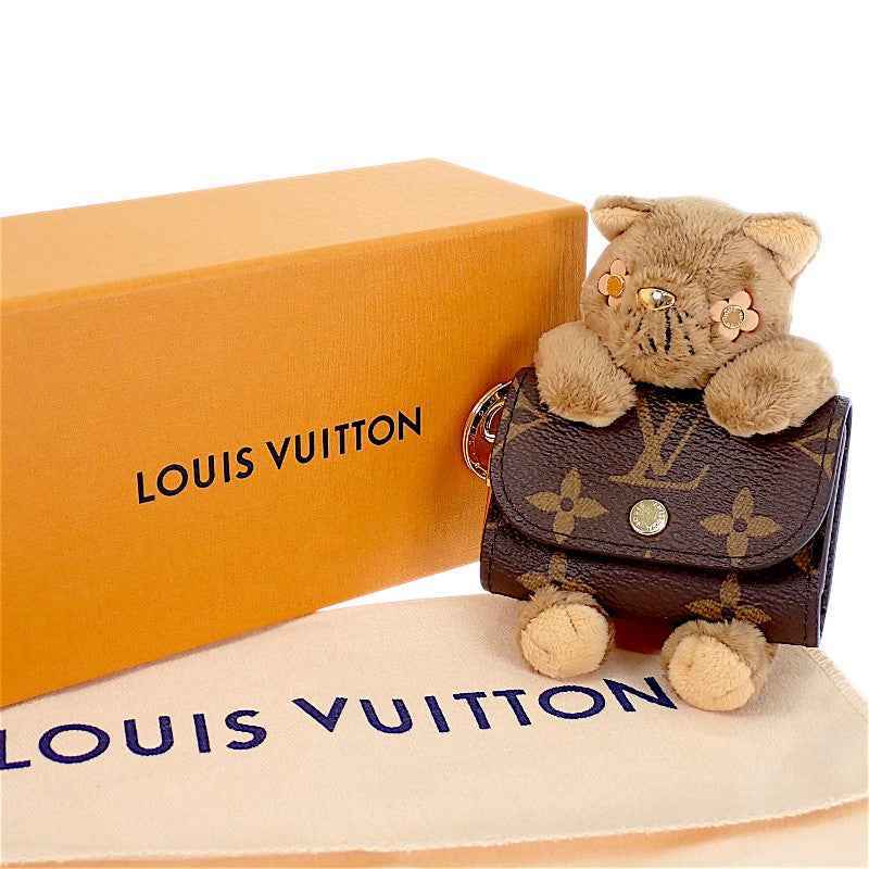 ルイヴィトン LOUIS VUITTON LVキュートモノグラム M03748 バッグチャーム モノグラムキャンバス ブラウン ゴールド金具 レディース【中古】【Aランク】