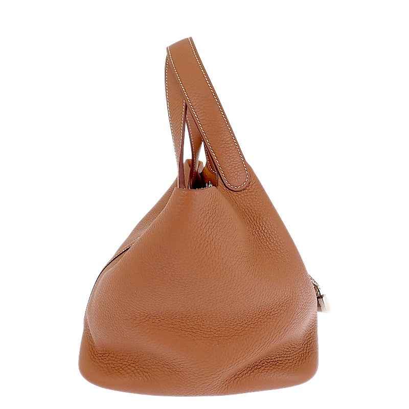エルメス HERMES ピコタンロック MM ハンドバッグ トリヨンクレマンス ブラウン シルバー金具 レディース【中古】【Aランク】