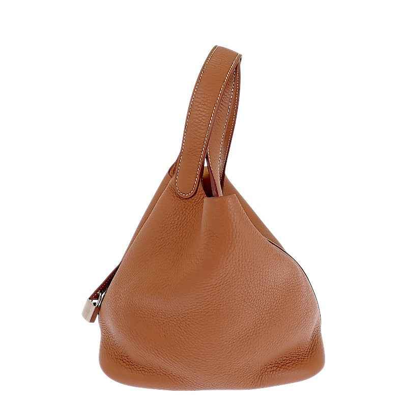 エルメス HERMES ピコタンロック MM ハンドバッグ トリヨンクレマンス ブラウン シルバー金具 レディース【中古】【Aランク】